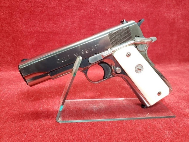 新品同様中古品】六研エラン モデルガン M1991A1 シルバーメッキ