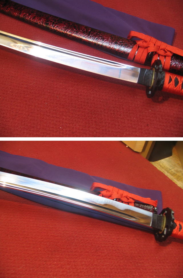 模造刀 太刀 陣太刀 糸巻太刀 黒塗鞘 全長103cm 25H25 模造刀 太刀