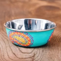 Turquoise Paisley Kashmir Paint Saucer　