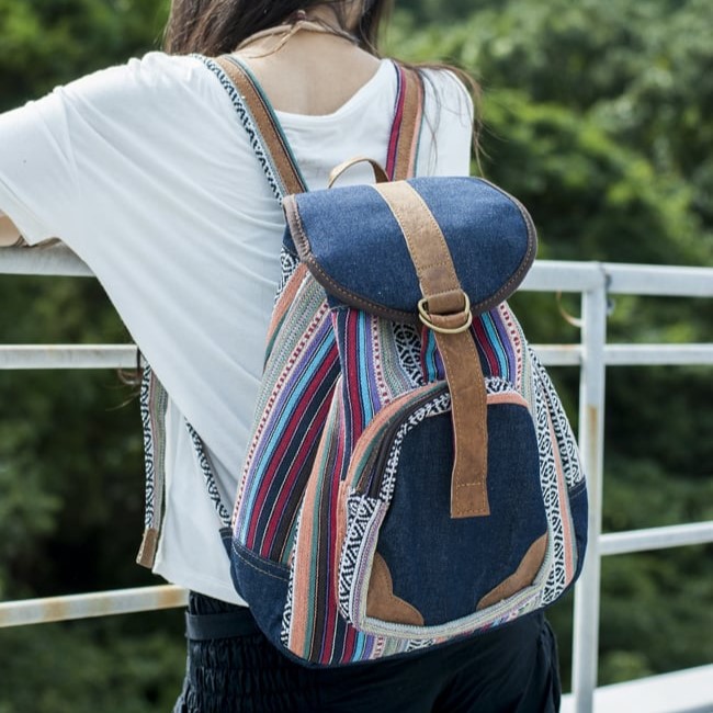ネパールゲリとデニムのバックパック