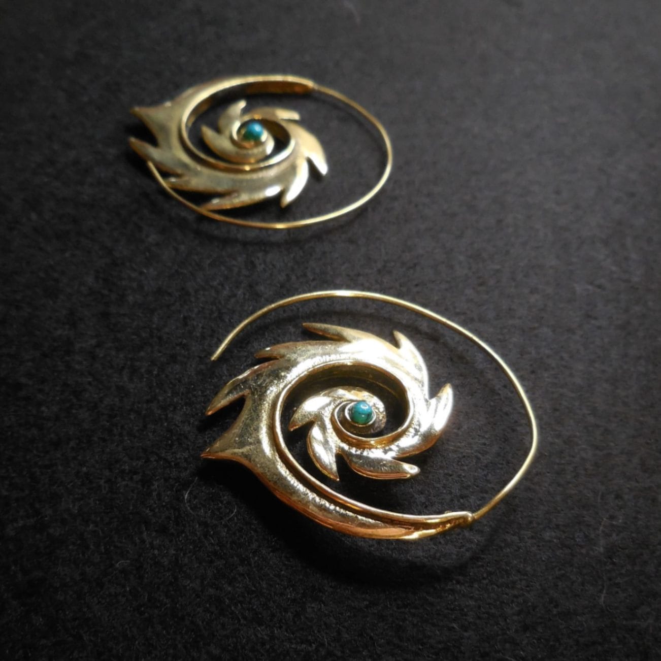 Indian Spiral Hoop Earrings for pierced ears