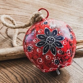 Indian Hand-painted Cow Bells with Jute Rope