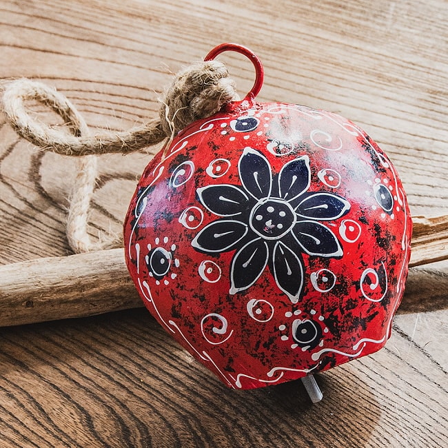 Indian Hand-painted Cow Bells with Jute Rope