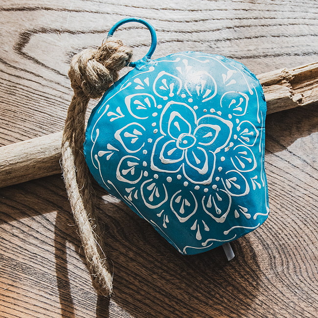Indian Hand-painted Cow Bells with Jute Rope