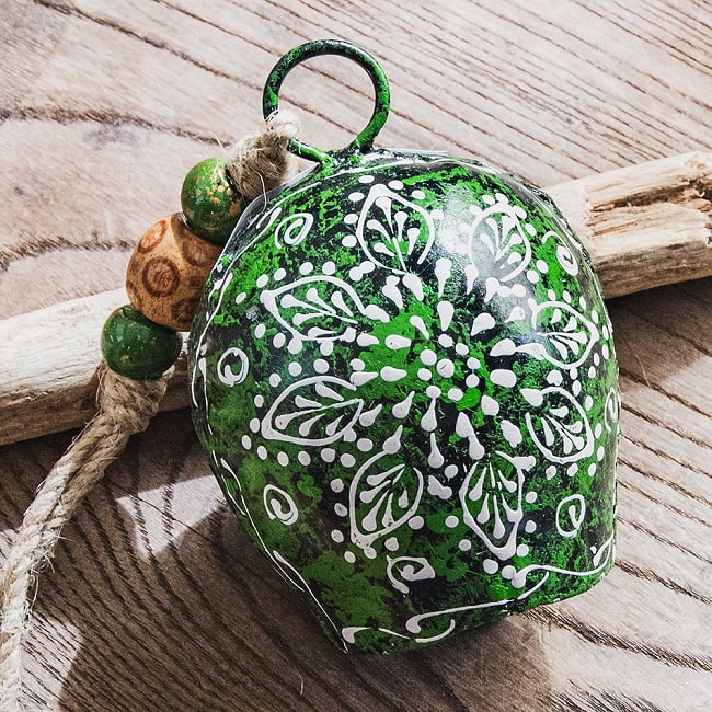Indian Hand-painted Cow Bells with Jute Rope