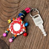 India mirror work key ring～ラージャスターン可愛いミラーと鈴のキーホルダー～