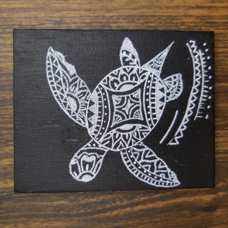 Sea Turtle　作：美彩都　Acrylic Painting Art campus