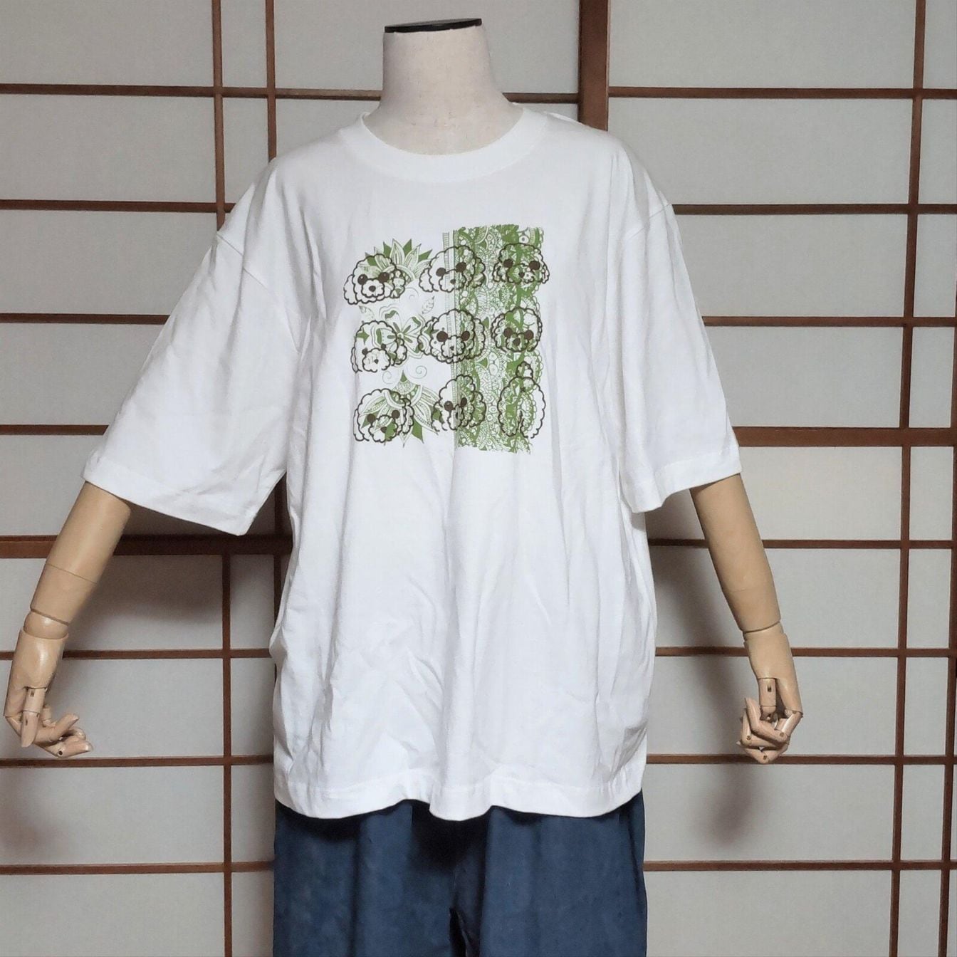 "Poodles" 6.6oz Cotton100% Half sleeve Big T-shirts　ladies men's unisex