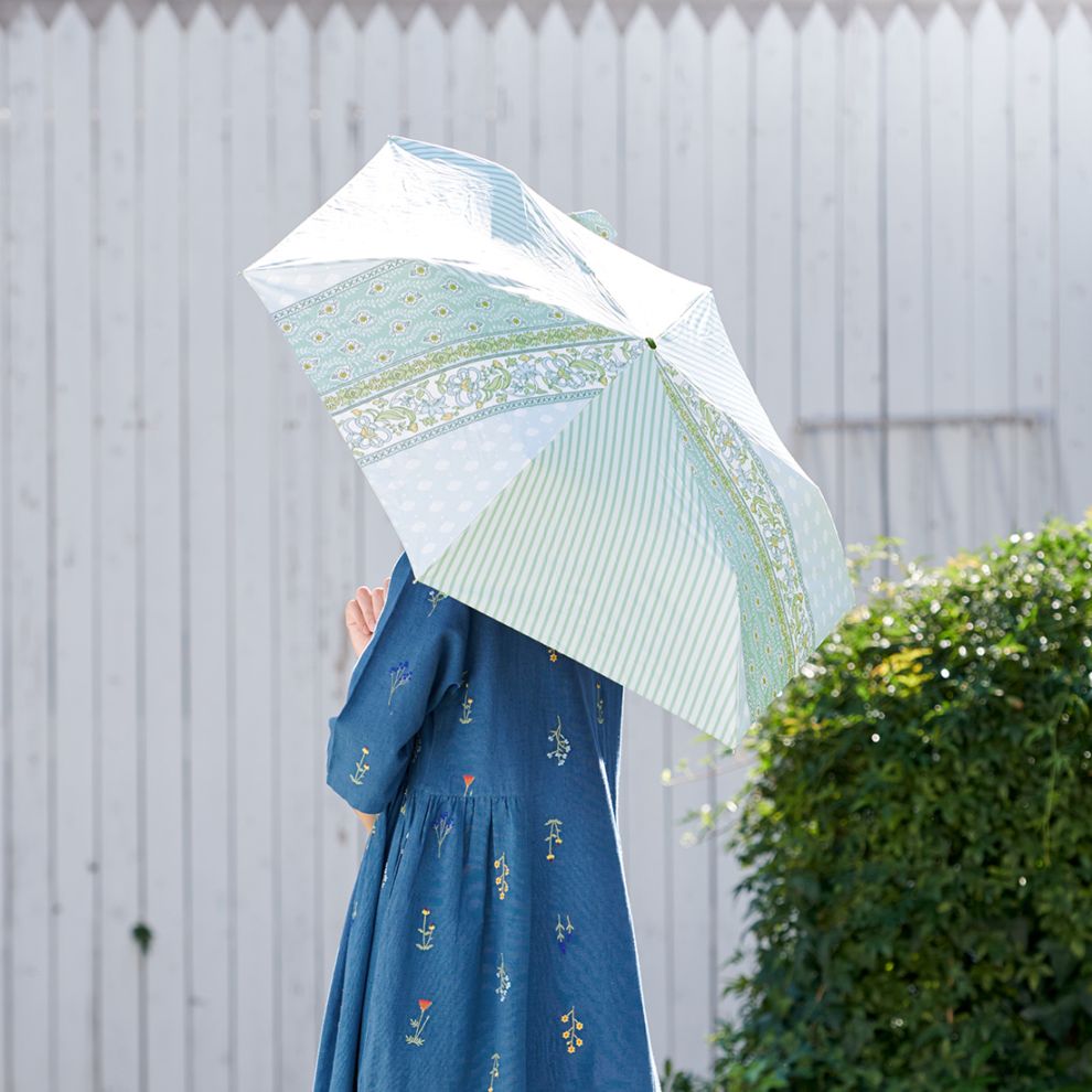 晴雨兼用折りたたみ傘 マルセイユストライプ