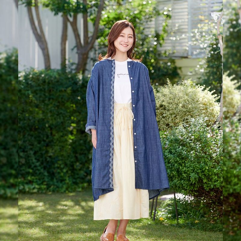 Embroidery Denim Light Coat