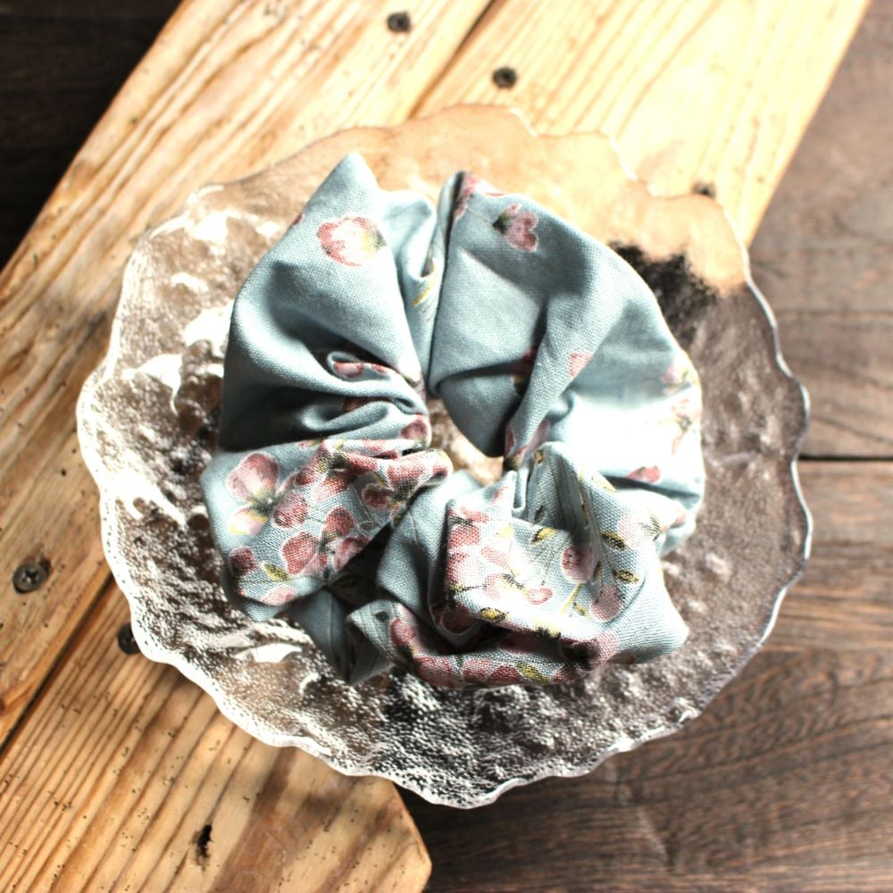 Muted color Flowers Scrunchie