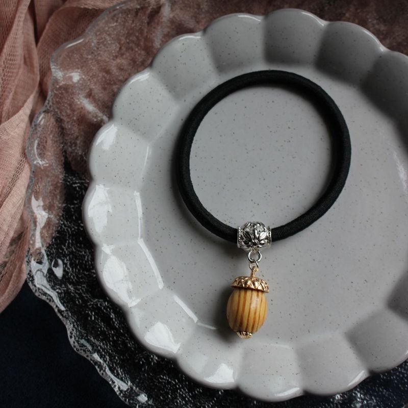 Acorn Hair Tie～木とゴールドのどんぐりアゴム～