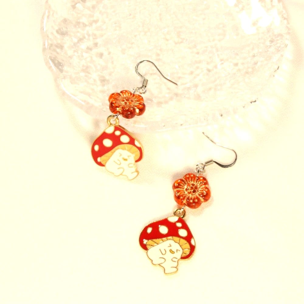 Monster Mushroom Earrings for pierced ears