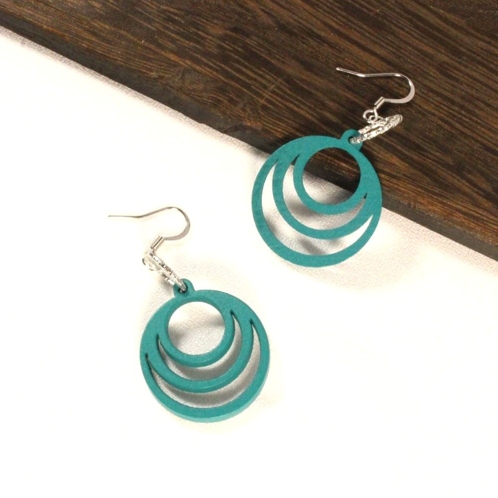 Wooden Hook-type Earrings