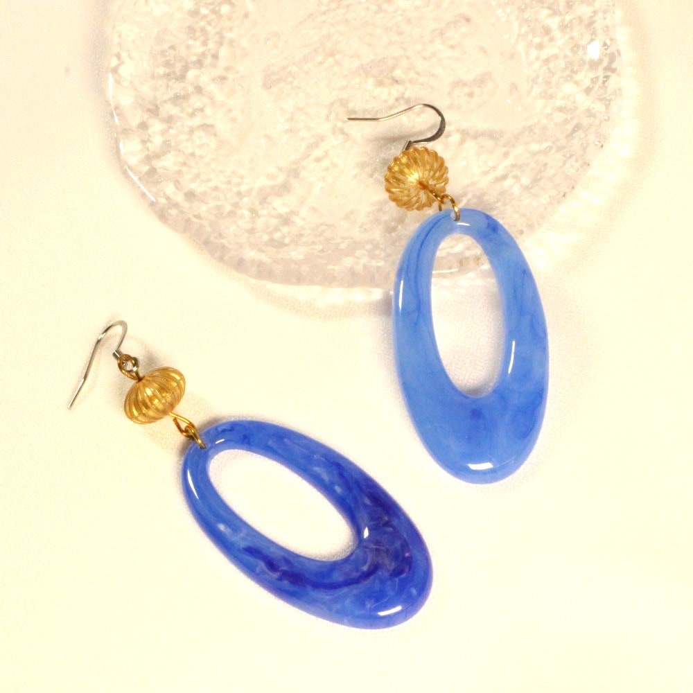 Blue Earrings for pierced ears