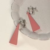 Wooden Isosceles triangle Clip-on Earrings