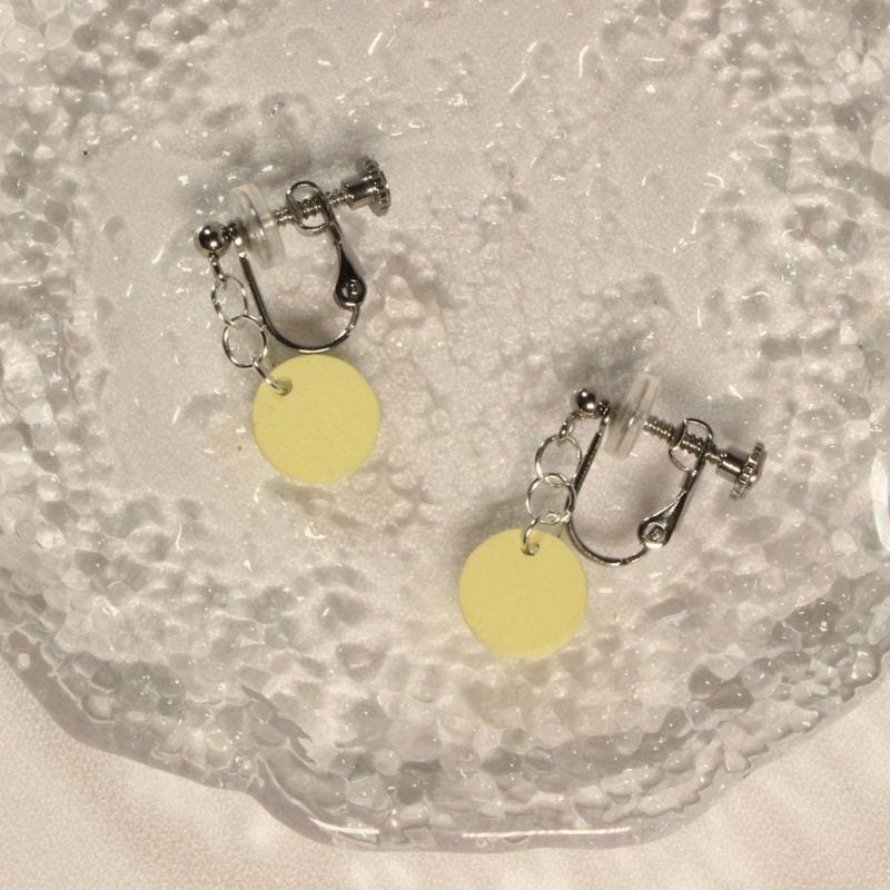 Wooden Circle Clip-on Earrings