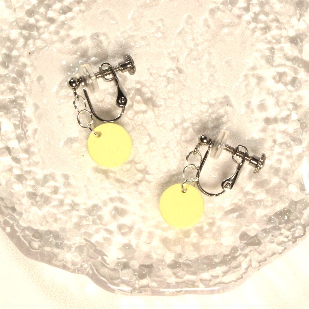 Wooden Circle Clip-on Earrings