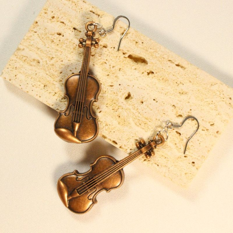 Violin Earrings for pierced ears