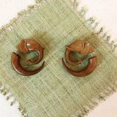 Wooden Elephants Earrings for pierced ears