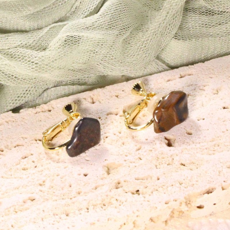 Tiger's Eye Clip-on Earrings