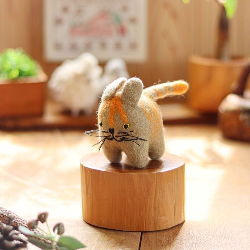 Nepal Wool Felt Animal Ornament - Cat