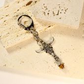 Gothic Bull Keychains with Tiger's eye
