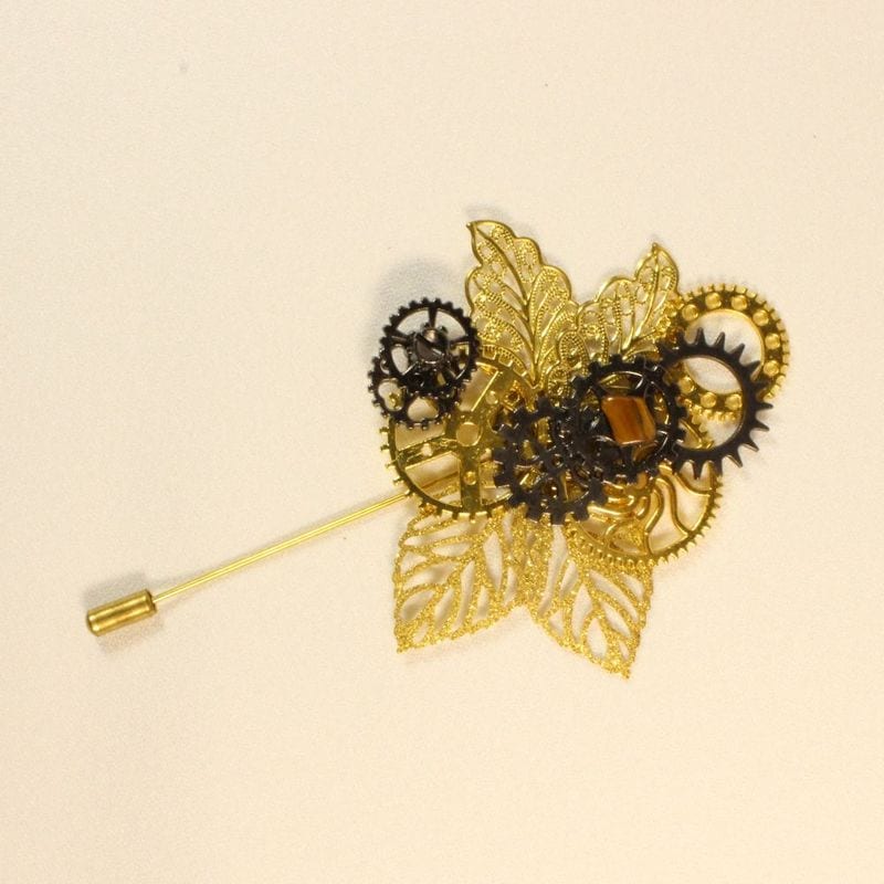 Steampunk Hatpins with Tiger's eye