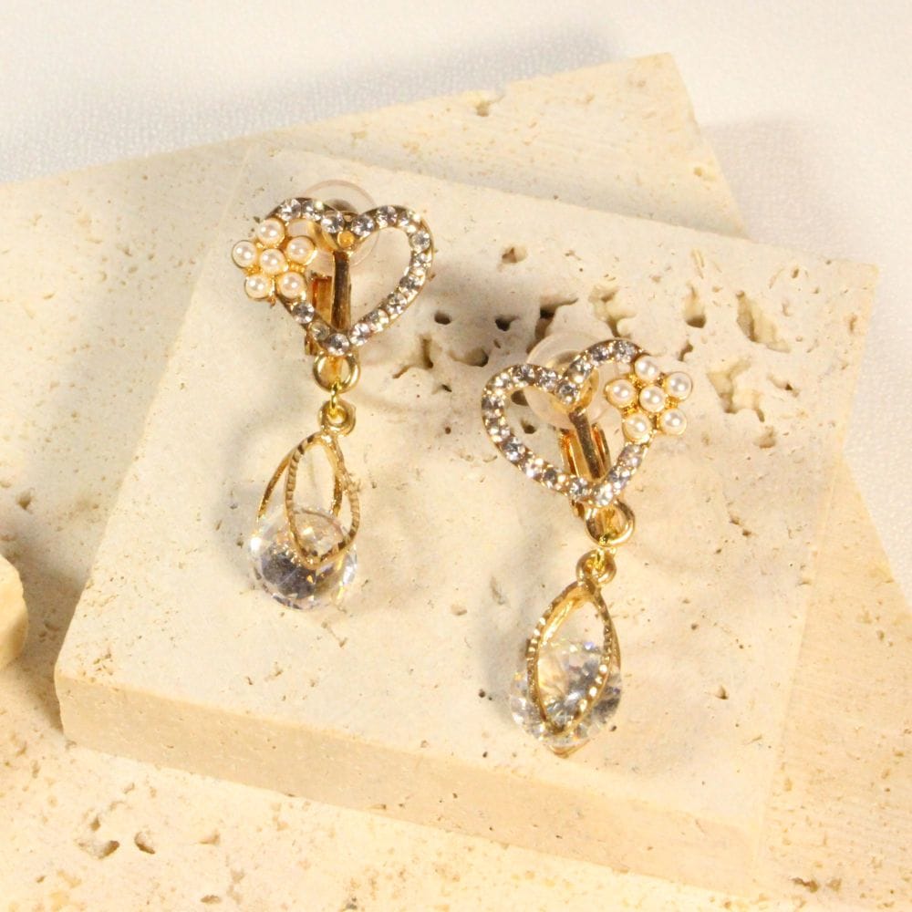 Line Heart Clip-on Earrings　