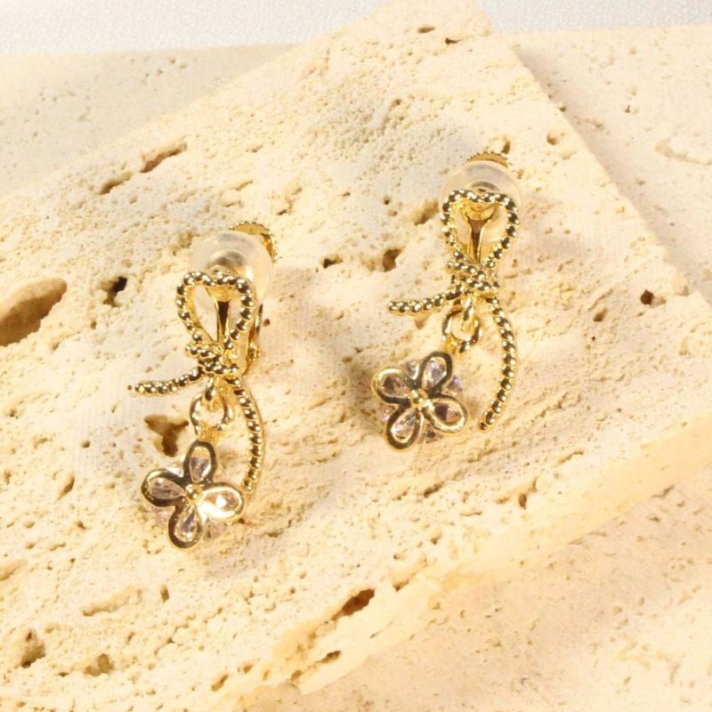 Metal Flower Clip-on Earrings　