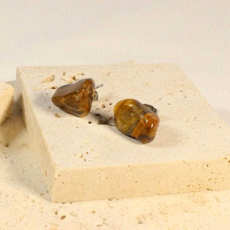 Tiger's eye Earrings for pierced ears