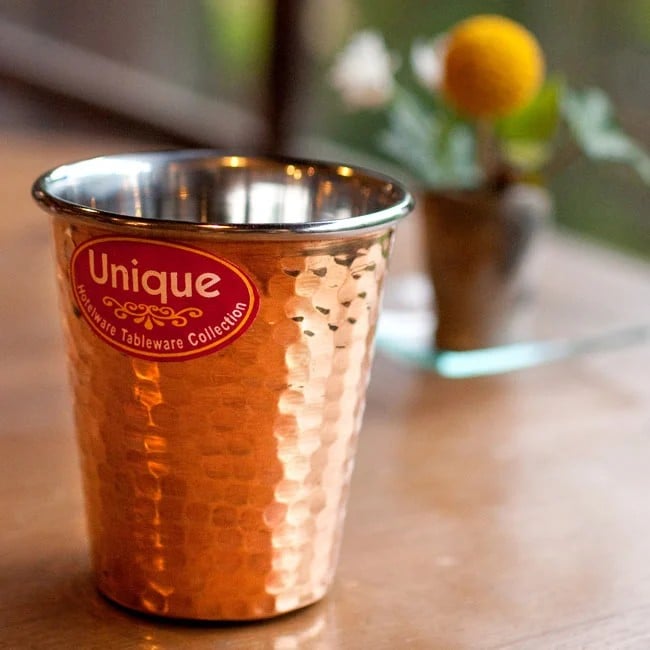 Indian Hammered Copper Decorative Tumblers