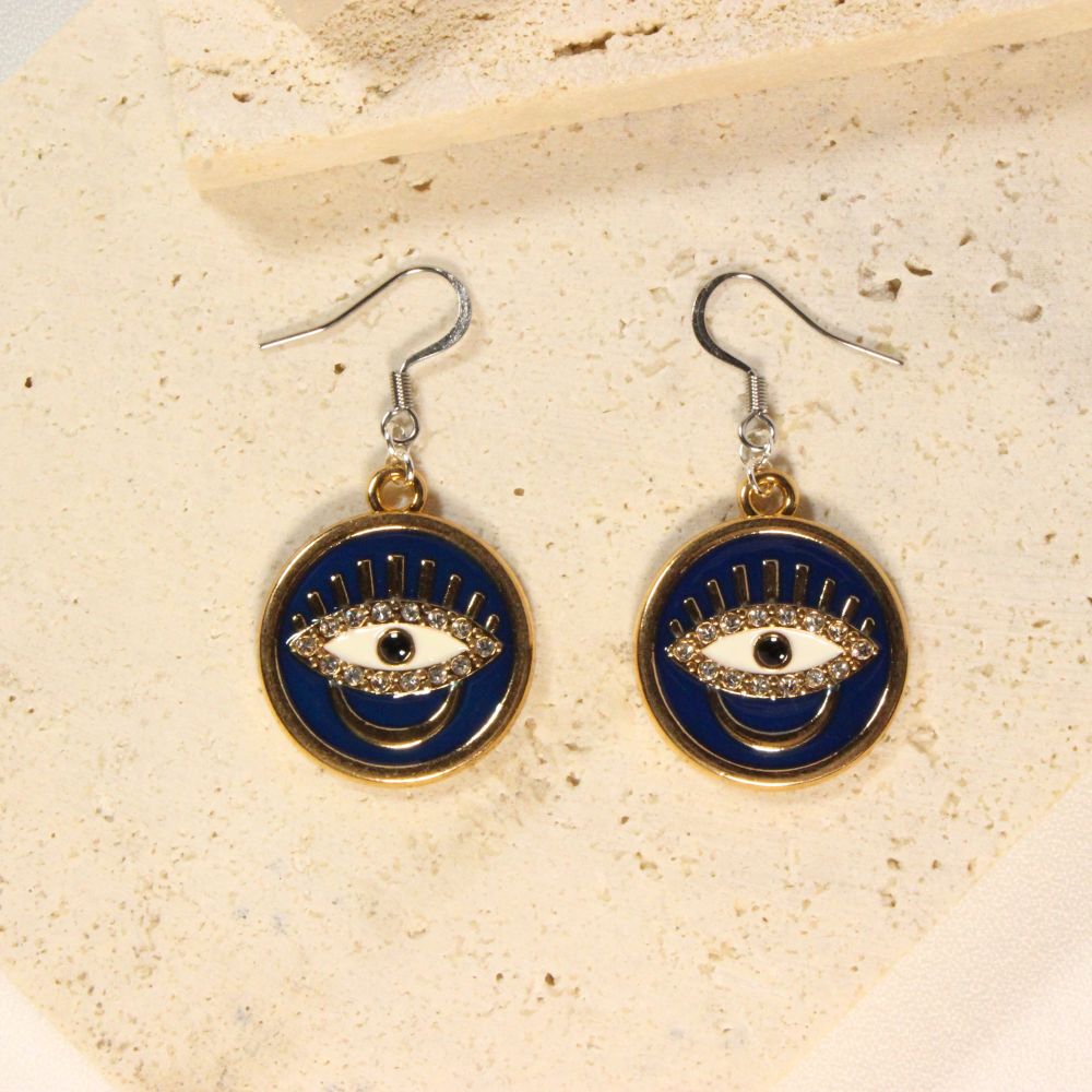 Evil Eye Earrings for pierced ears