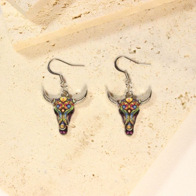 Colorful Bull Earrings for pierced ears