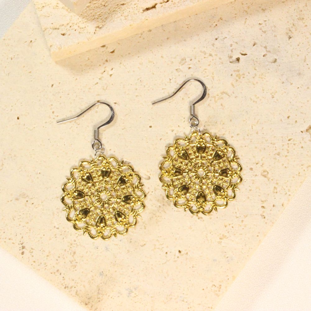 Openwork Earrings for pierced ears