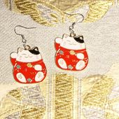 Maneki - neko Earrings for pierced ears