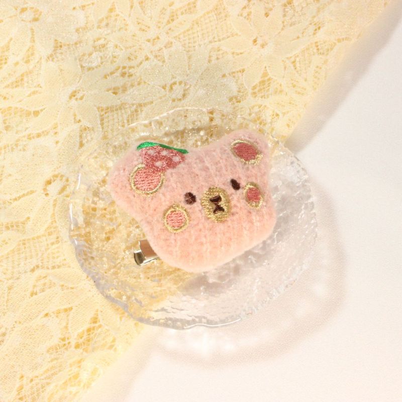 Stuffed Pink Bear Brooch