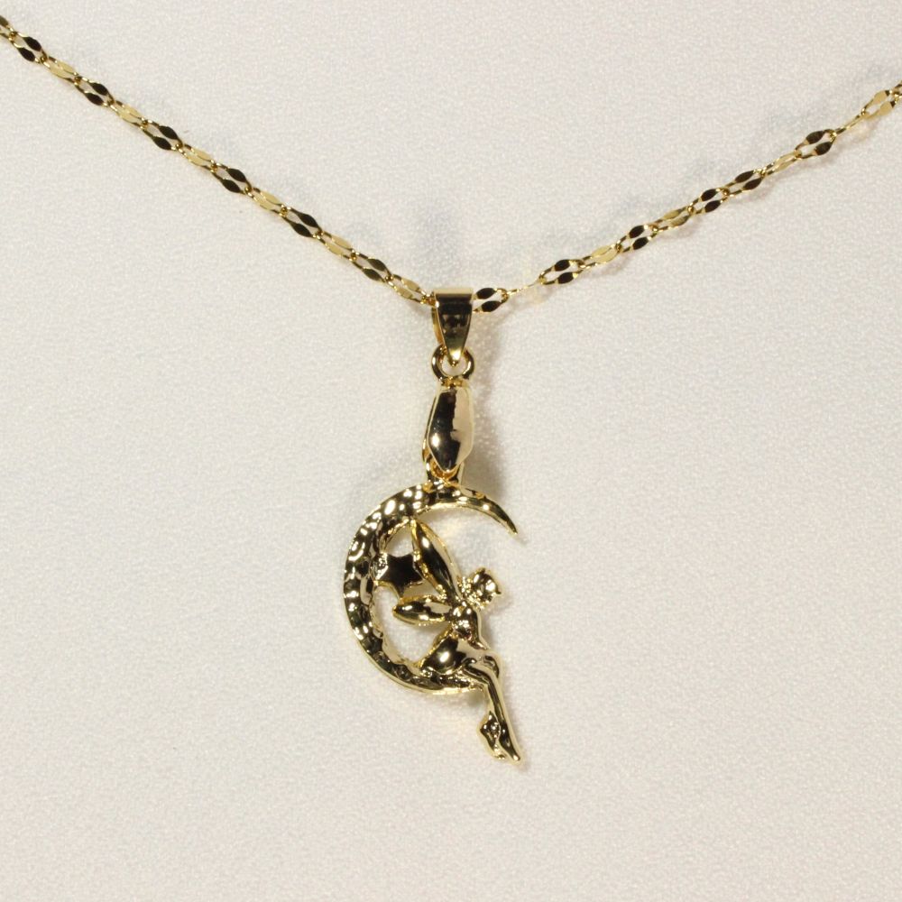 Fairy on Crescent Moon Necklaces