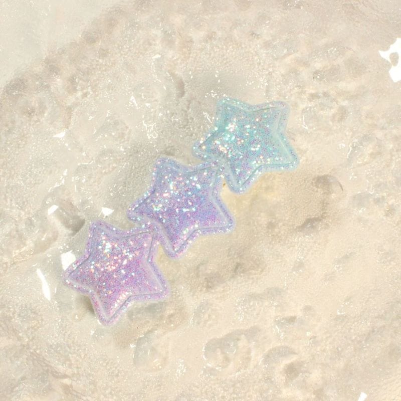 Glitter Star Hair Clips - Blue
