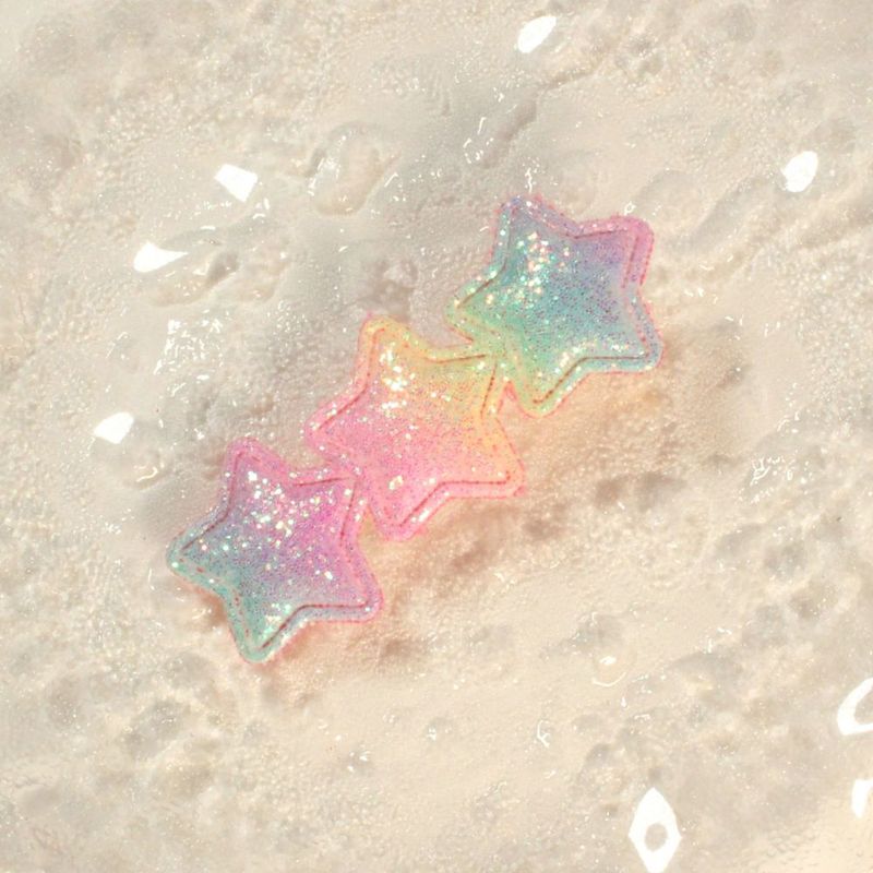 Glitter Star Hair Clips - Rainbow
