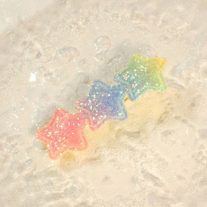 Glitter Star Hair Clips - Yellow