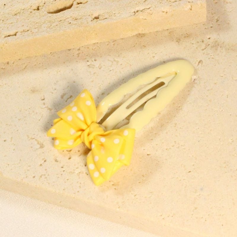 Bow Hair Clips - Yellow