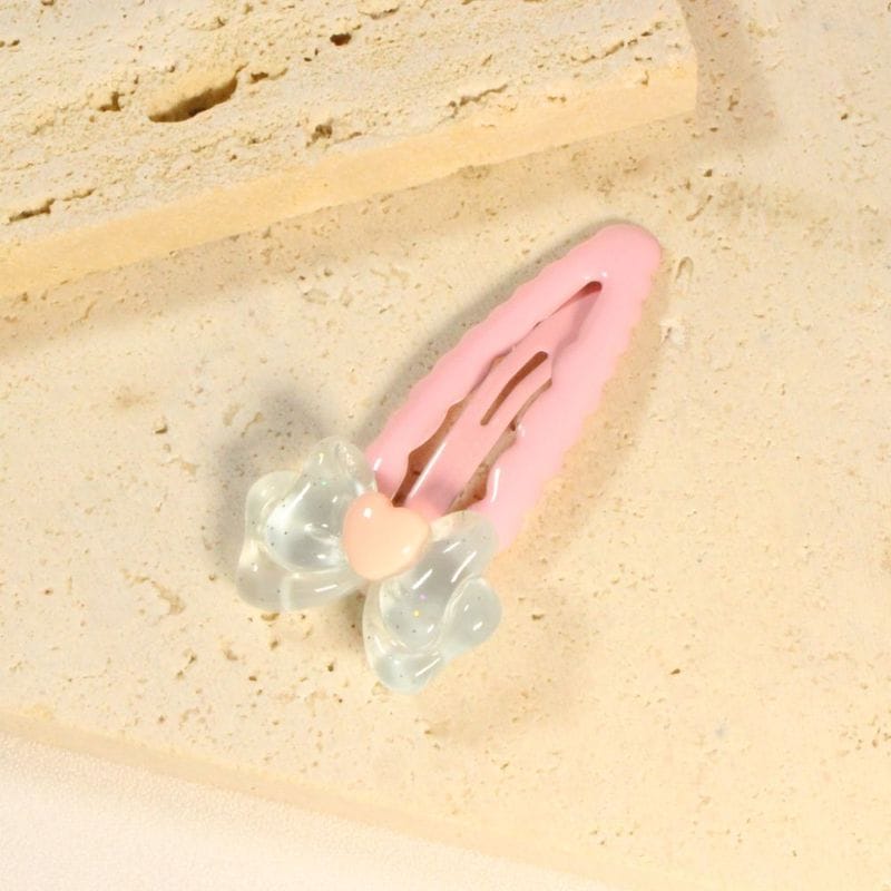 Clear Light Blue Bow Hair Clips