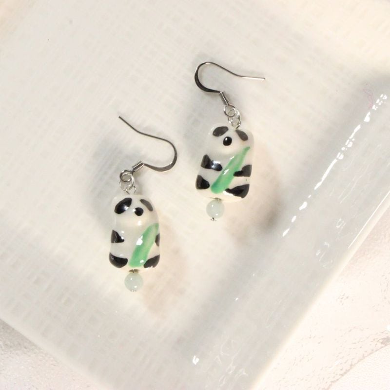 Panda Earrings for pierced ears