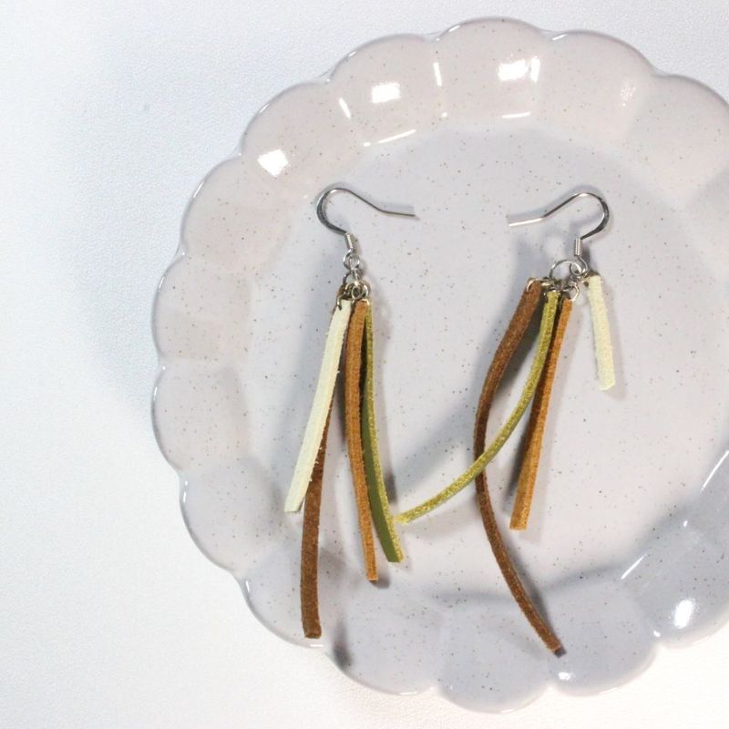 Faux Leather Cords  Earrings for pierced ears