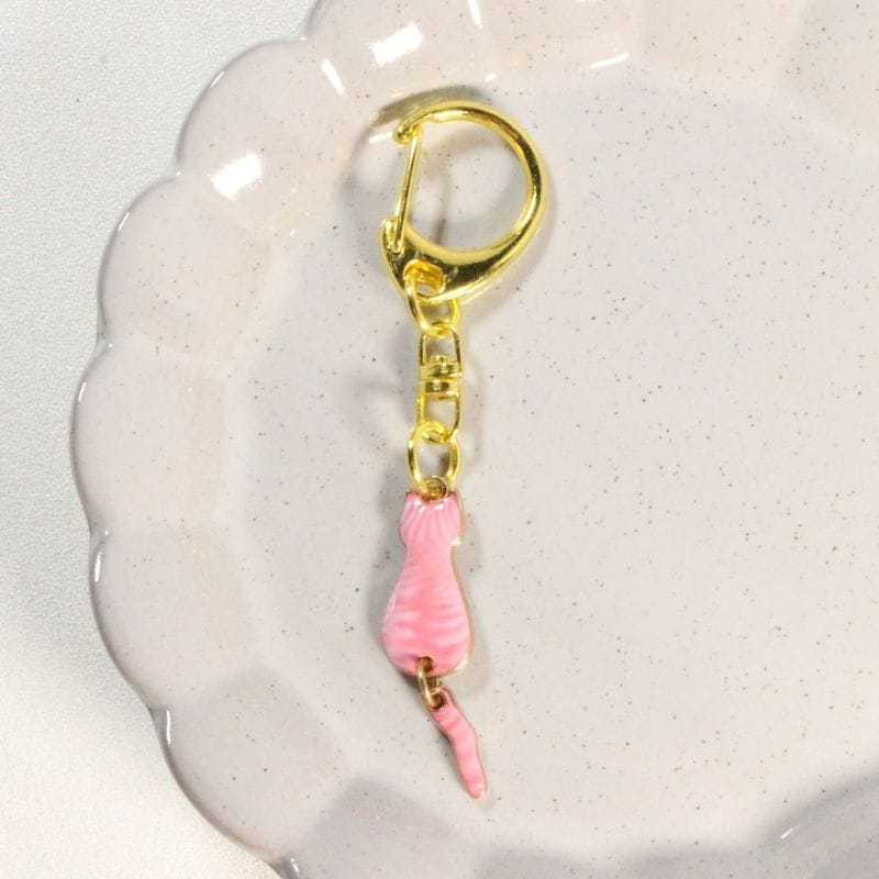 Pink Cat Keychains