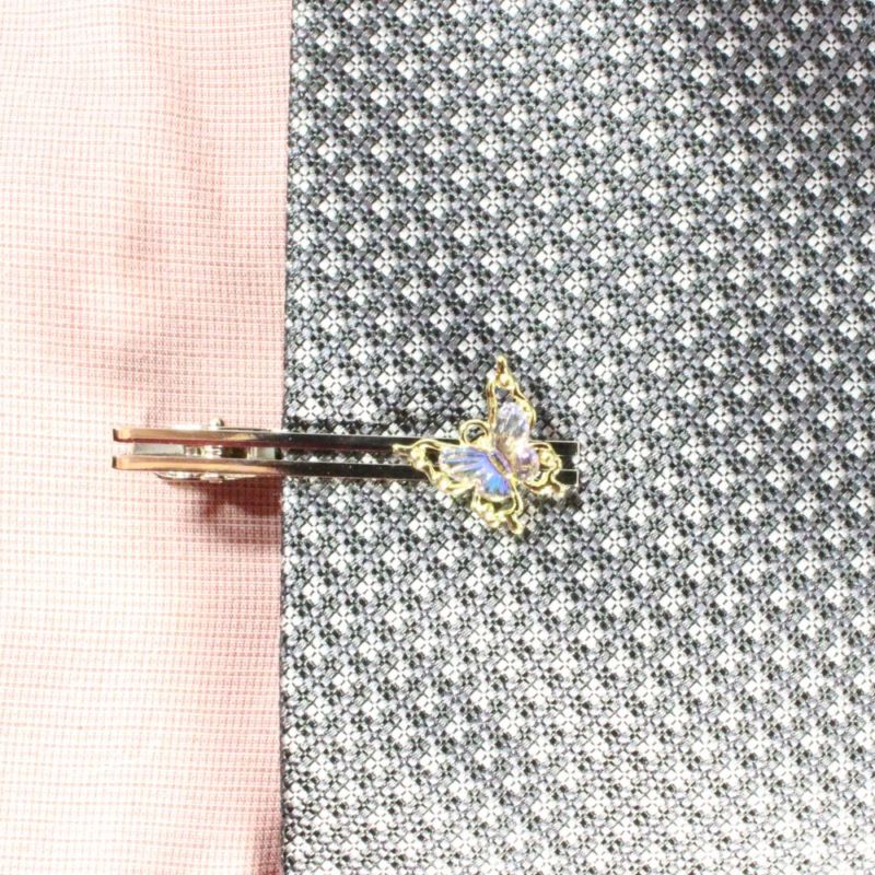 Purple Butterfly Tie Clips