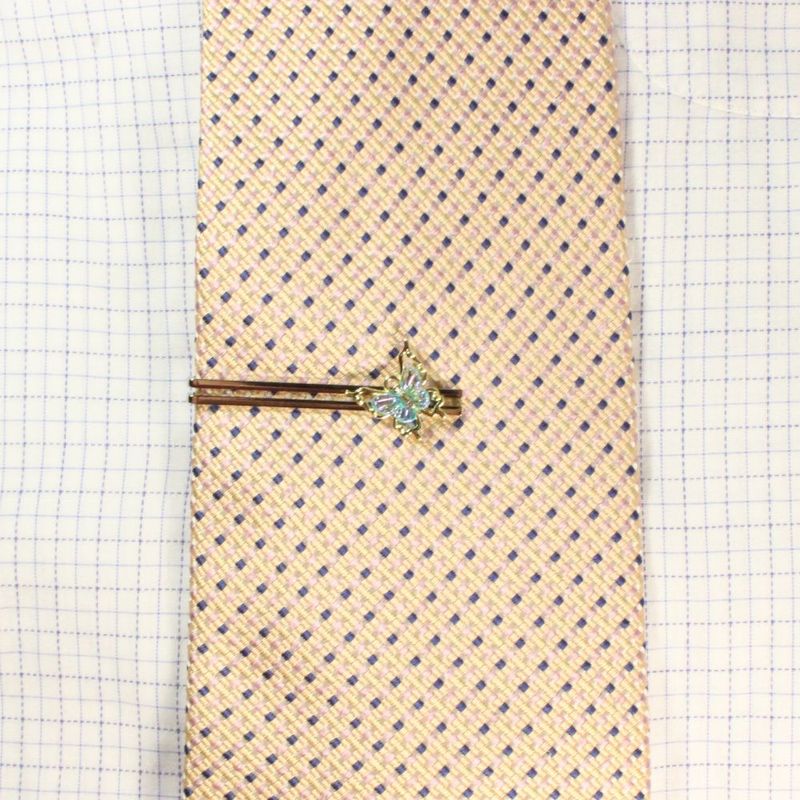 Blue Butterfly Tie Clips