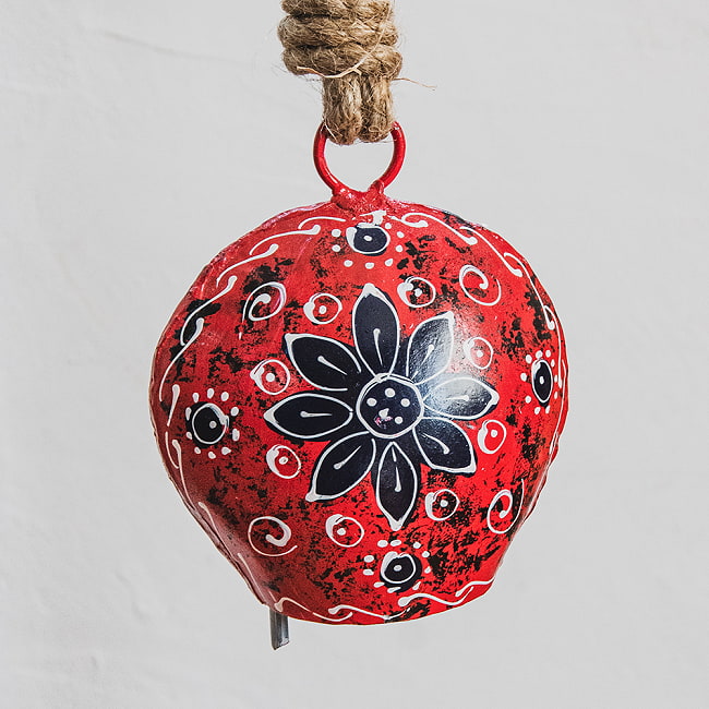 Indian Hand-painted Cow Bells with Jute Rope
