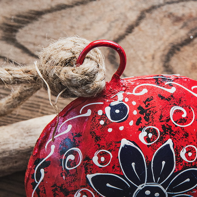 Indian Hand-painted Cow Bells with Jute Rope